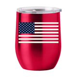 4th of July 16oz Red American Flag Stainless Curved Beverage - Logo Brands - Flyclothing LLC