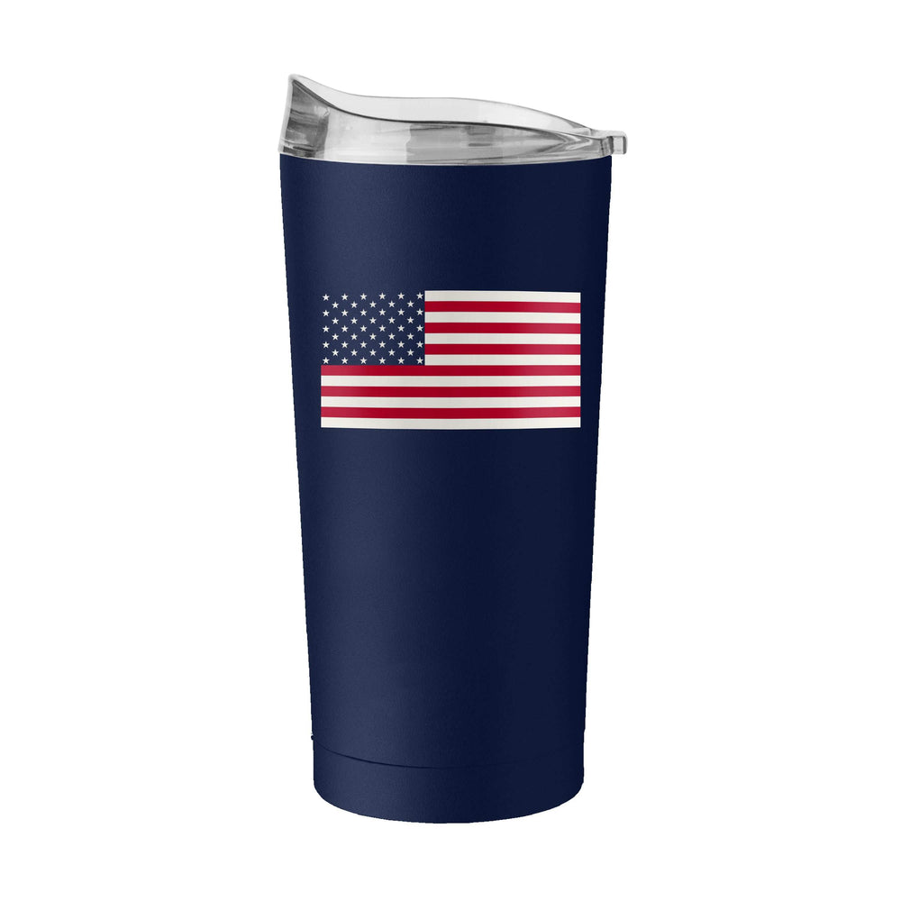 4th of July 20oz Navy American Flag Powder Coat Tumbler - Logo Brands - Flyclothing LLC