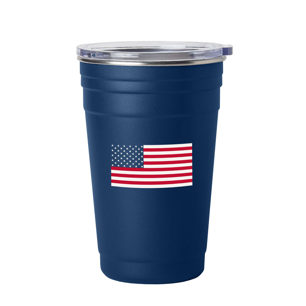 4th of July 22oz Navy American Flag Stainless Cup - Logo Brands - Flyclothing LLC