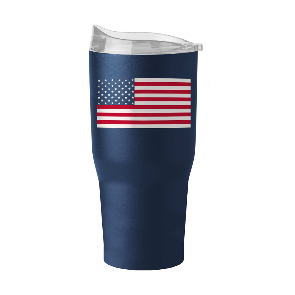 4th of July 30oz Navy American Flag Powder Coat Tumbler - Logo Brands - Flyclothing LLC