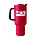 4th of July 40oz Red America Honey Powder Coat Tumbler - Logo Brands - Flyclothing LLC
