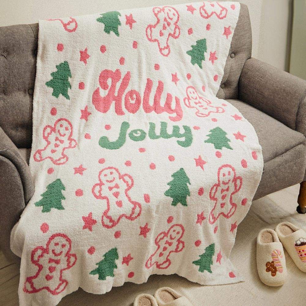 Holly Jolly Gingerbread Christmas Tree Blanket - Madeline Love - Flyclothing LLC