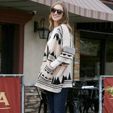 Tribal Patterned Front Pockets Cardigan - Madeline Love - Flyclothing LLC