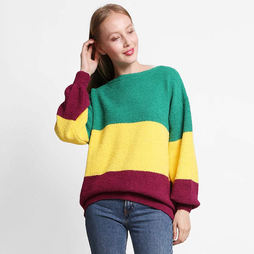 Mardi Gras Multi Color Block Sweater - Madeline Love - Flyclothing LLC
