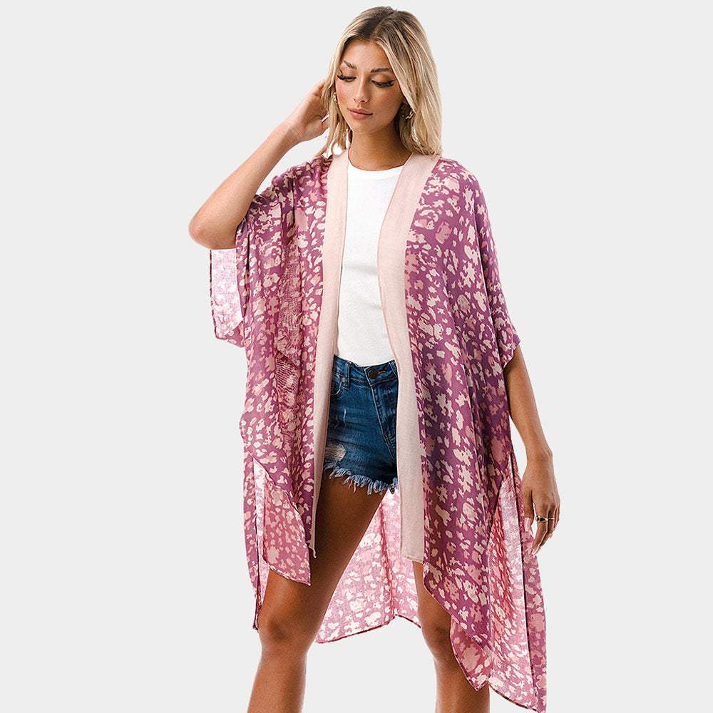 Abstract Print Kimono Poncho - Madeline Love - Flyclothing LLC