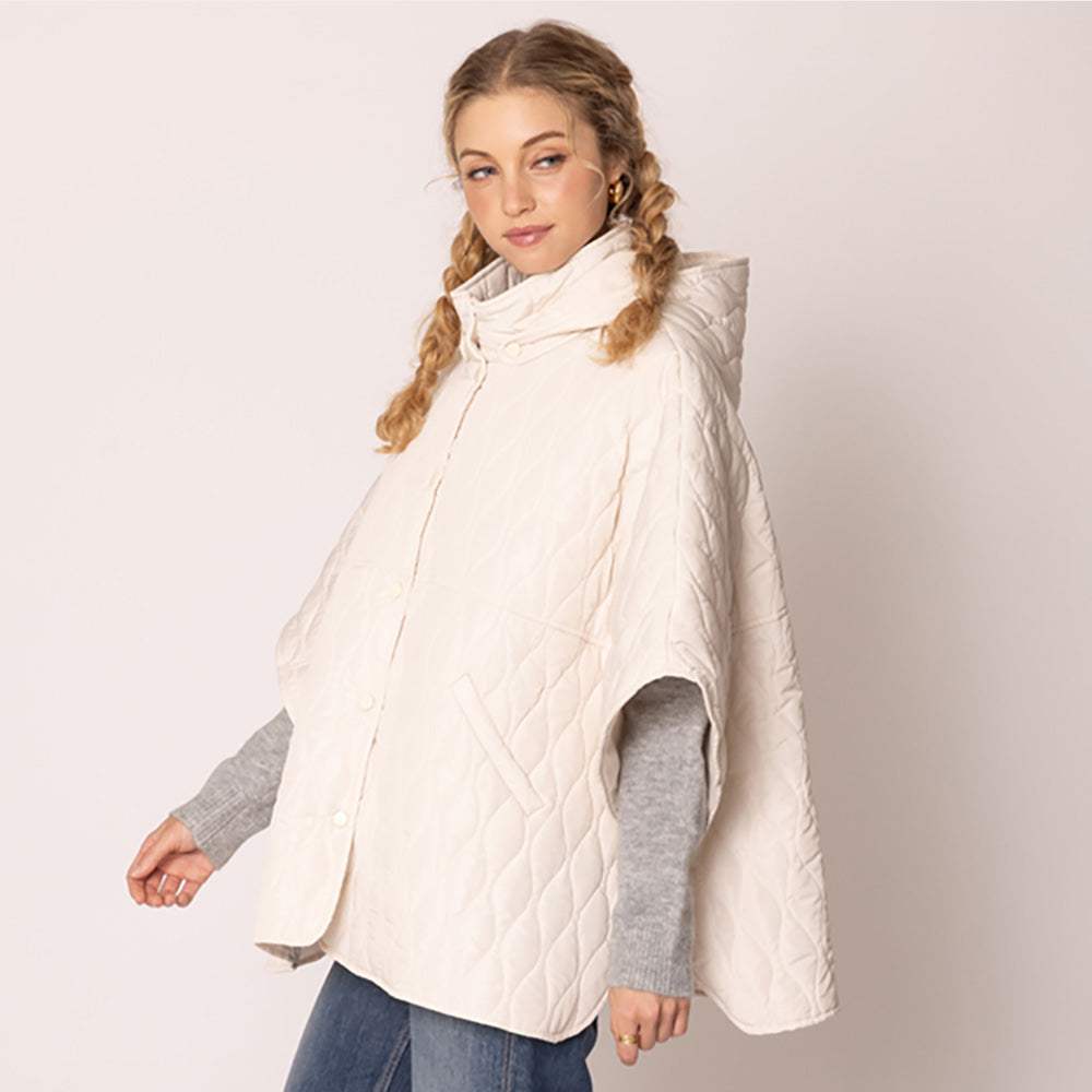 Wave Pattern Padded Cape - Madeline Love - Flyclothing LLC
