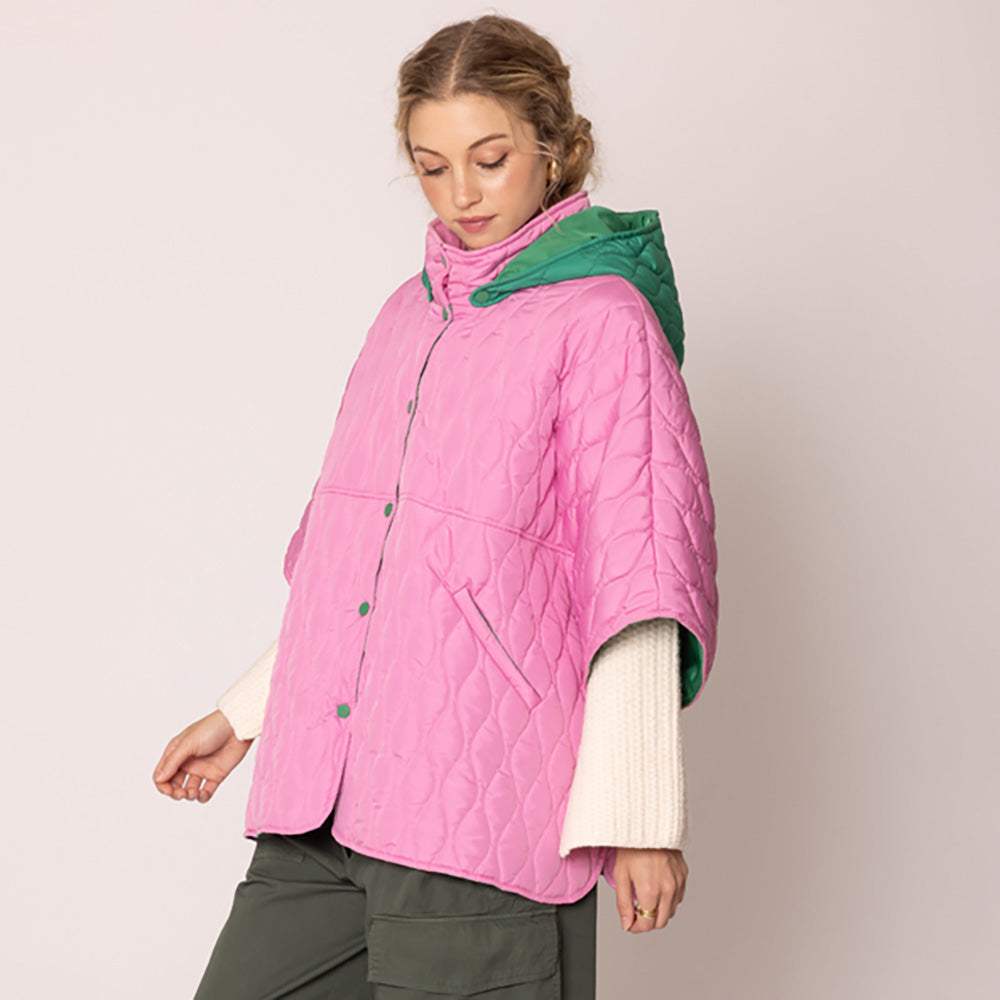 Wave Pattern Padded Cape - Madeline Love - Flyclothing LLC