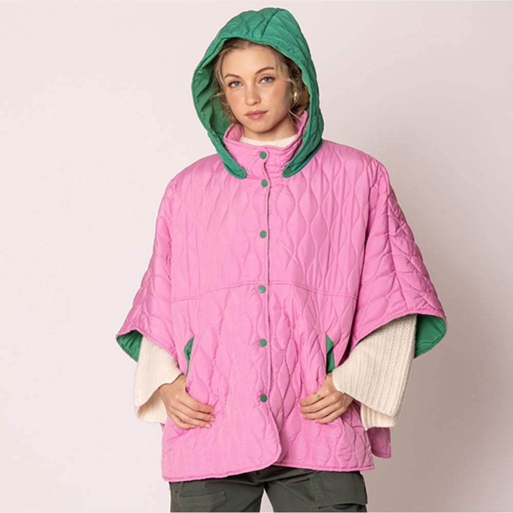 Wave Pattern Padded Cape - Madeline Love - Flyclothing LLC