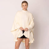 Ruffle Hem Knit Ruana - Madeline Love - Flyclothing LLC