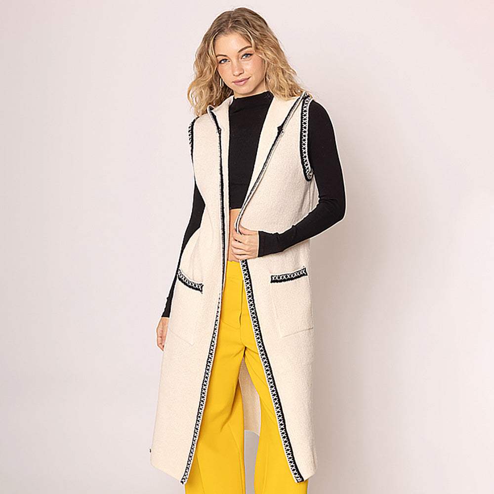 Long Hood Vest - Madeline Love - Flyclothing LLC