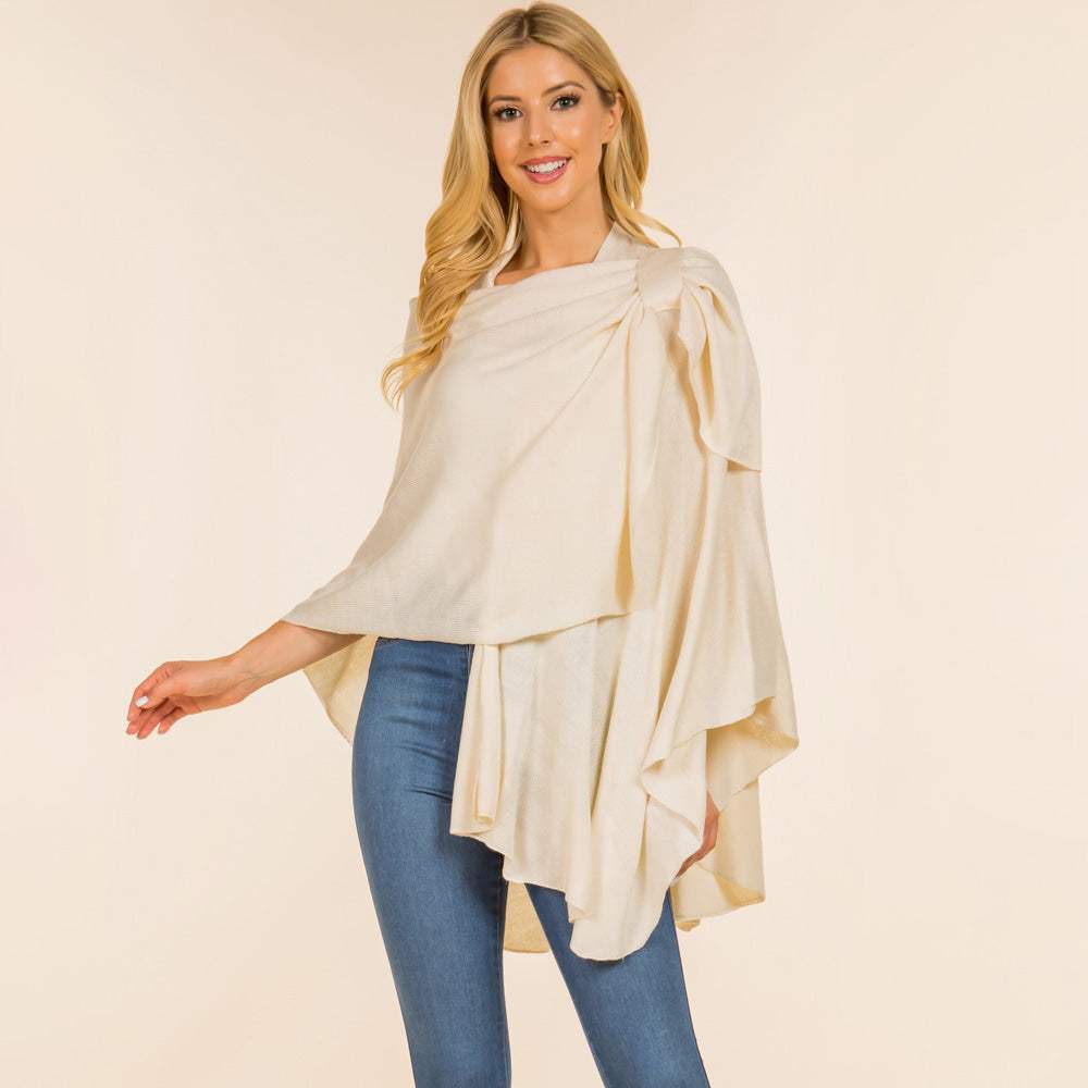 Elegant Solid Drape Wrap Poncho - Madeline Love - Flyclothing LLC