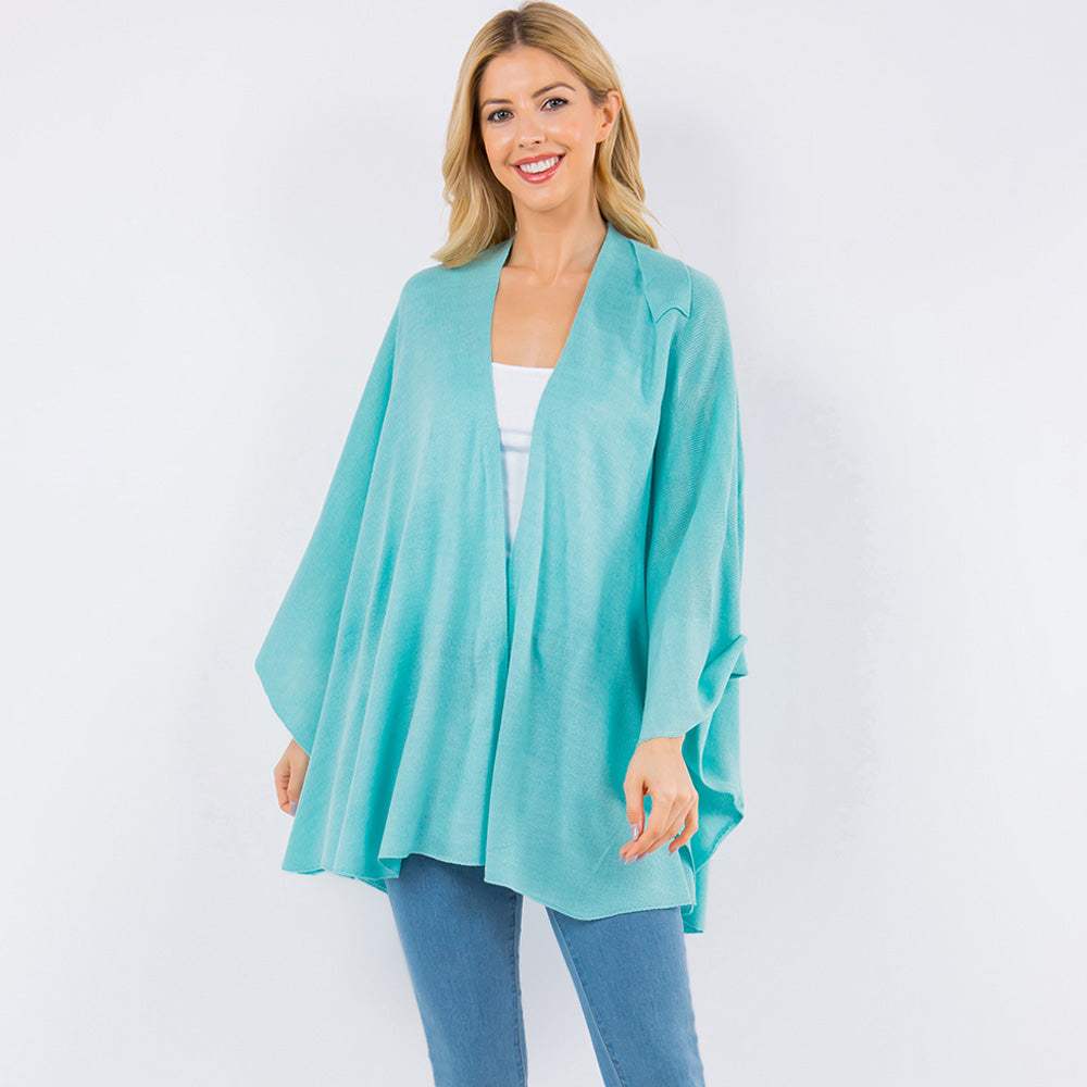 Elegant Solid Drape Wrap Poncho - Madeline Love - Flyclothing LLC