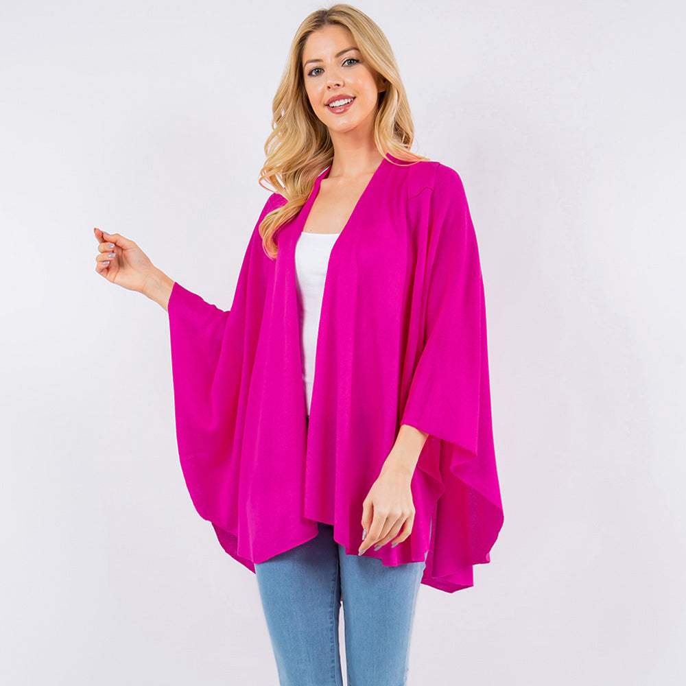 Elegant Solid Drape Wrap Poncho - Madeline Love - Flyclothing LLC