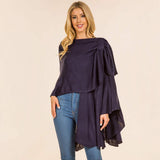 Elegant Solid Drape Wrap Poncho - Madeline Love - Flyclothing LLC