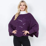 Openwork Loose Knit Batwing Sweater - Madeline Love - Flyclothing LLC