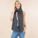 Cozy Soft Brushed Raw Edge Trim Scarf / Poncho - Madeline Love - Flyclothing LLC
