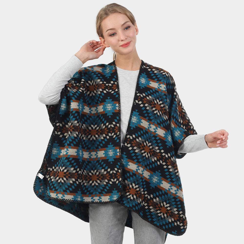 Boho Patterned Poncho - Madeline Love - Flyclothing LLC