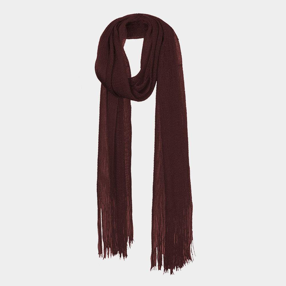 Fringe Oblong Scarf - Madeline Love - Flyclothing LLC