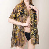 Sheer Sequin Beaded Shawl Wrap Scarf - Madeline Love - Flyclothing LLC