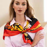 Vibrant Floral Pattern Square Scarf Wrap - Madeline Love - Flyclothing LLC