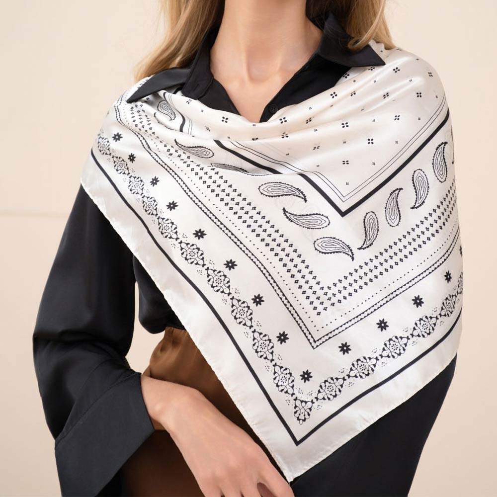 Classic Paisley Pattern Square Scarf Wrap - Madeline Love - Flyclothing LLC