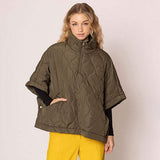 Quilted Short Sleeves Puffer Pullover Poncho - Madeline Love - Flyclothing LLC