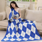 Argyle Reversible Throw Blanket - Madeline Love - Flyclothing LLC