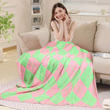 Argyle Reversible Throw Blanket - Madeline Love - Flyclothing LLC