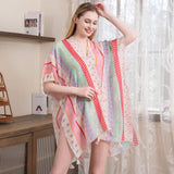 Floral Patterned Cover Up Kimono Poncho - Madeline Love - Flyclothing LLC