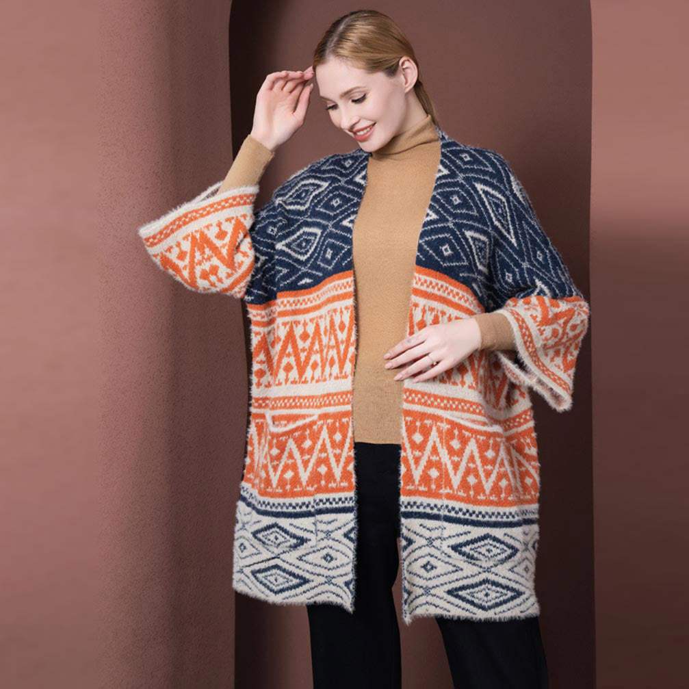 Boho Patterned Poncho - Madeline Love - Flyclothing LLC