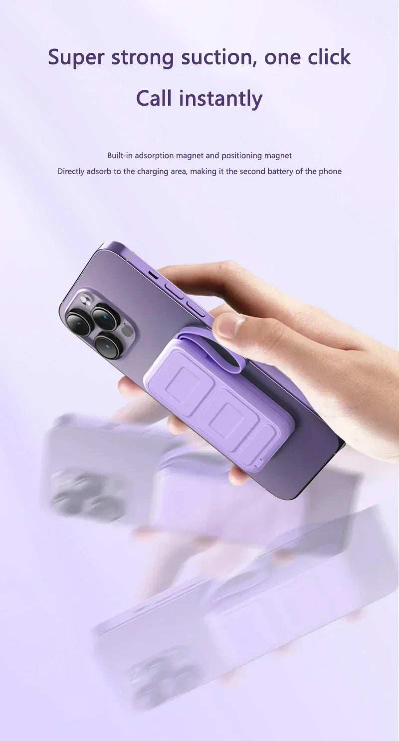 50000mah Mobile Power Bank 22.5w Fast Charging For Magsafe Wireless Charging Built-in Cables Portable Power Bank For IPhone - ZeeBelle.com - Flyclothing LLC