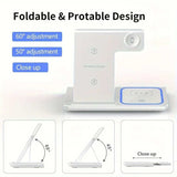 3 In 1 Wireless Charger Foldable LED Light Phone Stand For iPhone 16 15 14 13 12 Apple Watch10-2 AirPods Fast Charging Station - ZeeBelle.com - Flyclothing LLC