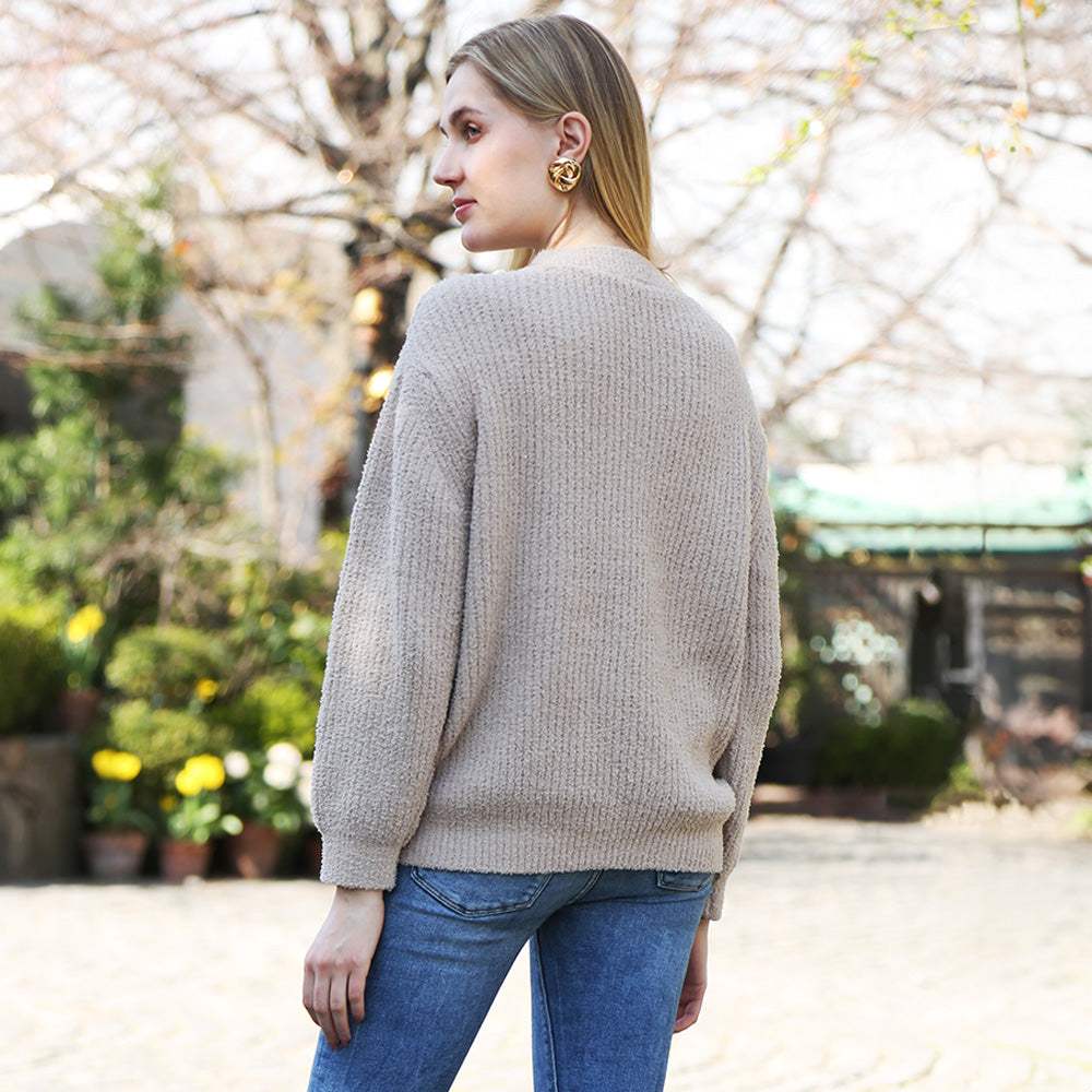 Solid Color Ribbed Sweater - Madeline Love - Flyclothing LLC