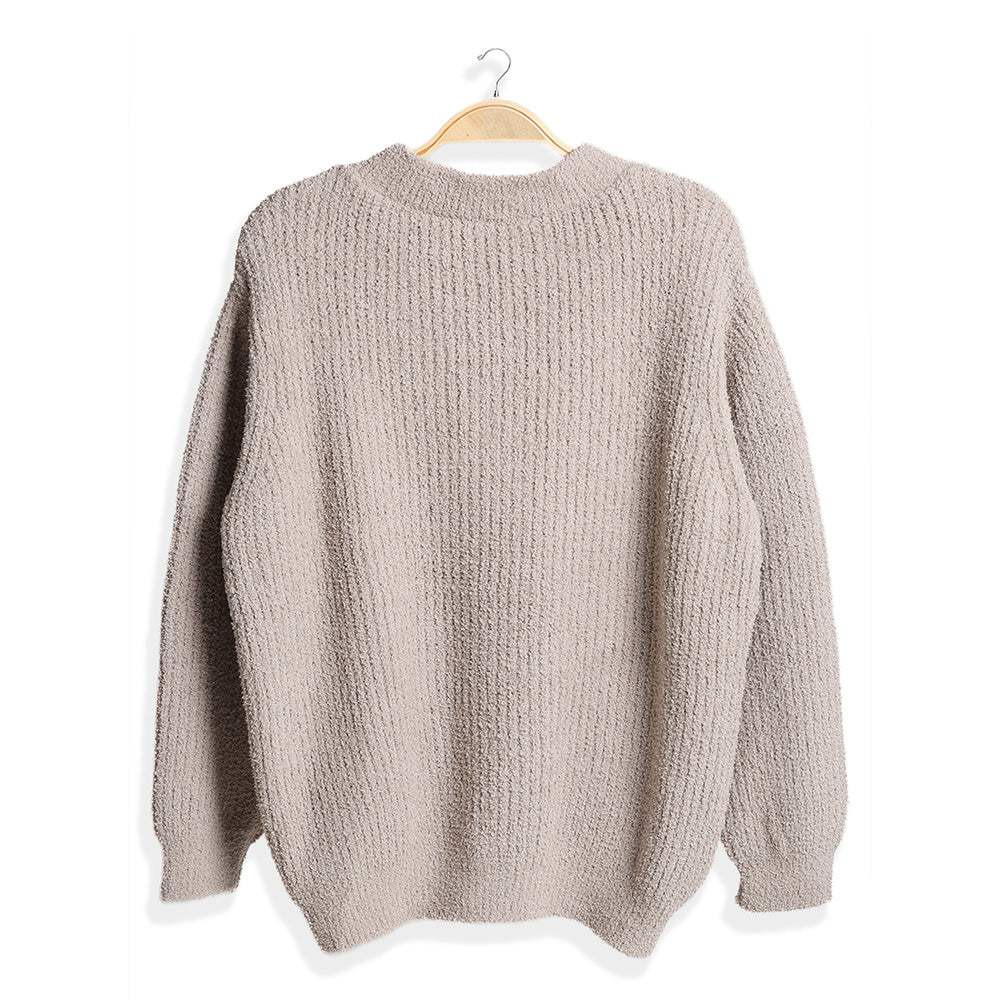 Solid Color Ribbed Sweater - Madeline Love - Flyclothing LLC