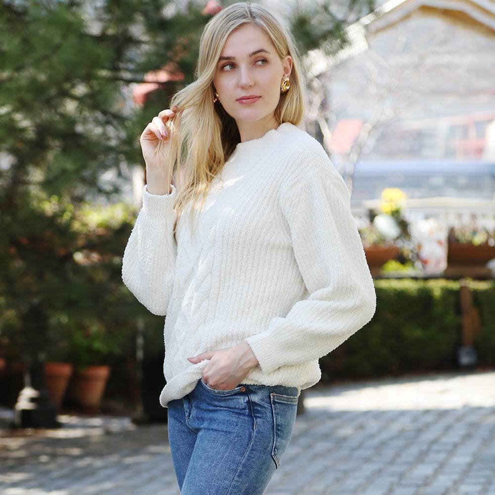 Solid Color Ribbed Sweater - Madeline Love - Flyclothing LLC