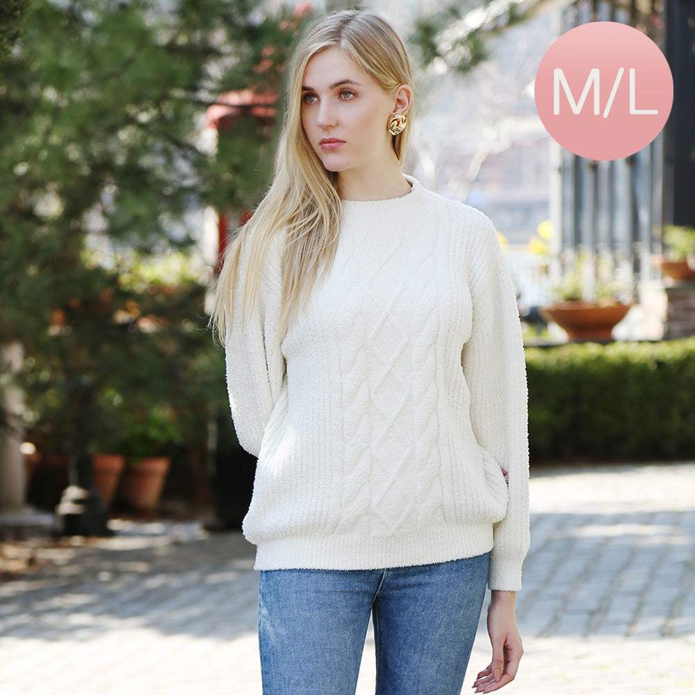 Solid Color Ribbed Sweater - Madeline Love - Flyclothing LLC