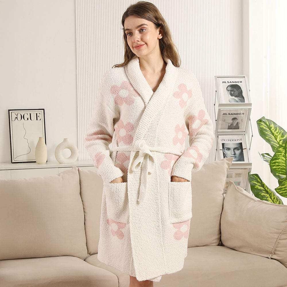 Daisies Robe with Pockets and Belt - Madeline Love - Flyclothing LLC