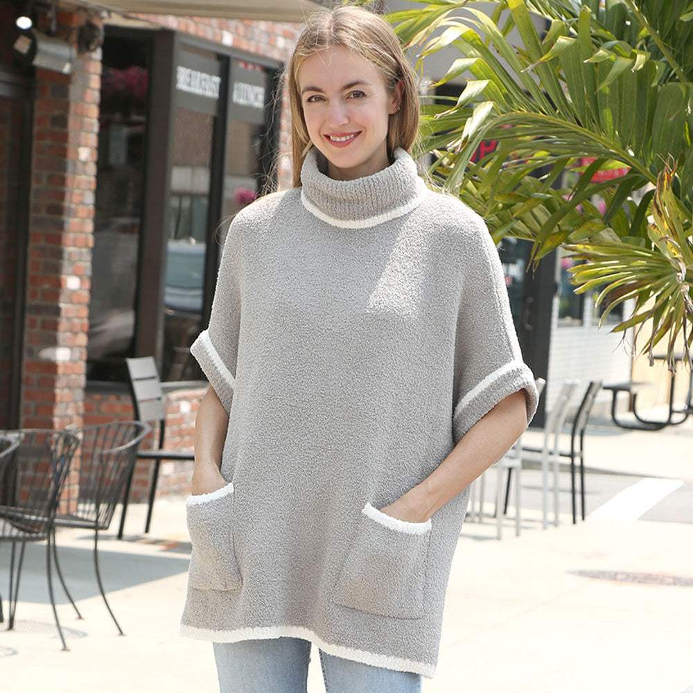 Colored Edge Solid Sleeveless Pocket Sweater - Madeline Love - Flyclothing LLC