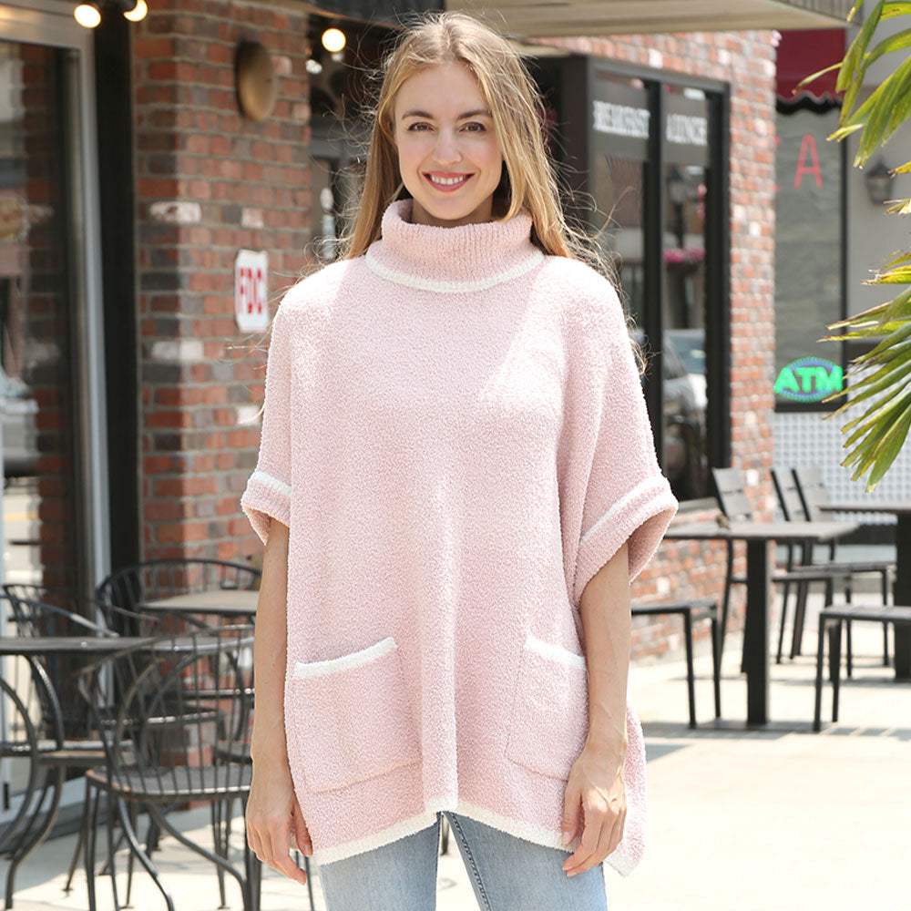 Colored Edge Solid Sleeveless Pocket Sweater - Madeline Love - Flyclothing LLC