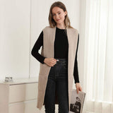 Solid Color Open Front Long Vest - Madeline Love - Flyclothing LLC