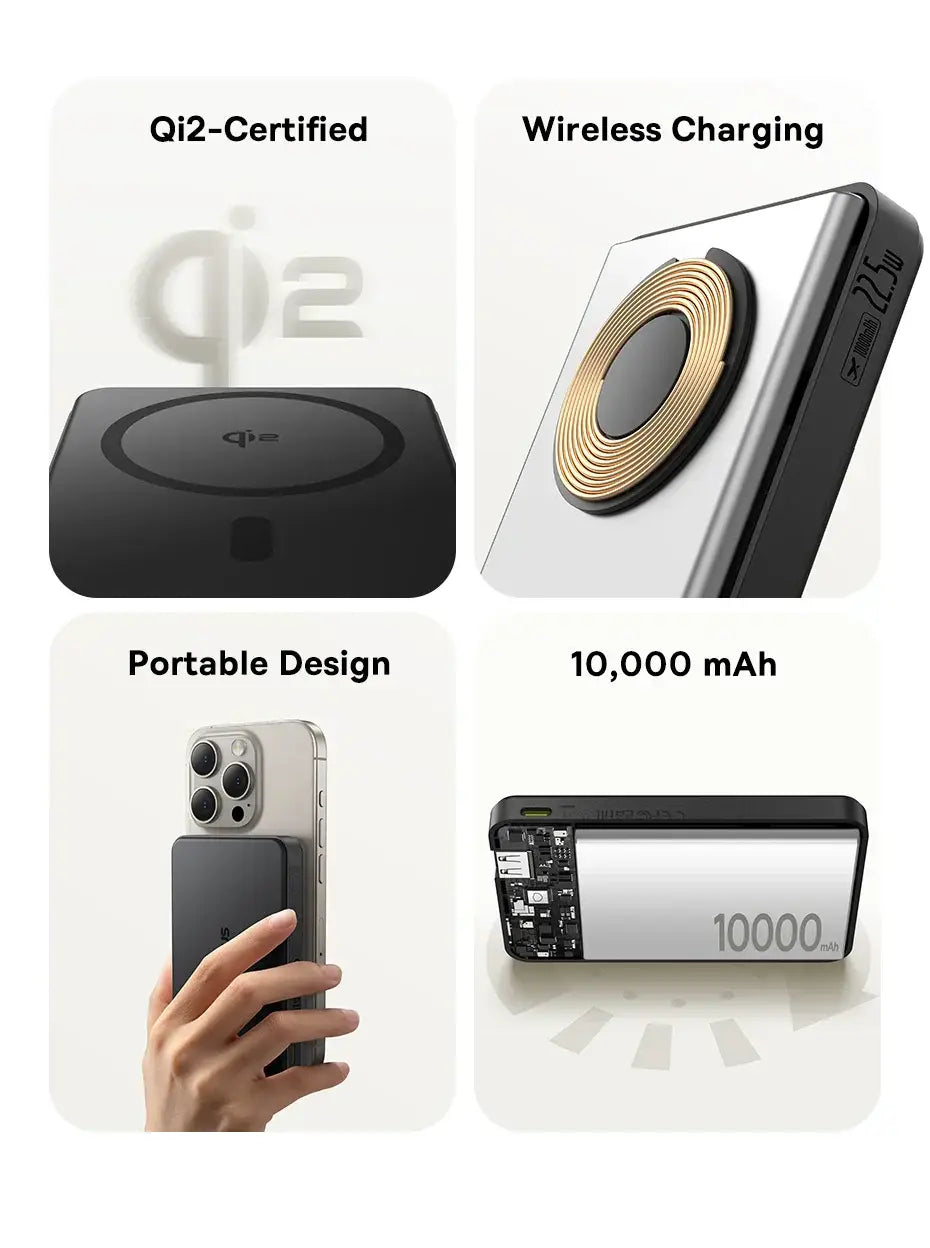 Baseus Magnetic Power Bank 22.5W Type C PowerBank Qi2 15W Wireless Charging External Battery For iPhone 16 15 14 13 Pro Max - ZeeBelle.com - Flyclothing LLC