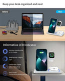 3 In 1 Wireless Charger Foldable LED Light Phone Stand For iPhone 16 15 14 13 12 Apple Watch10-2 AirPods Fast Charging Station - ZeeBelle.com - Flyclothing LLC