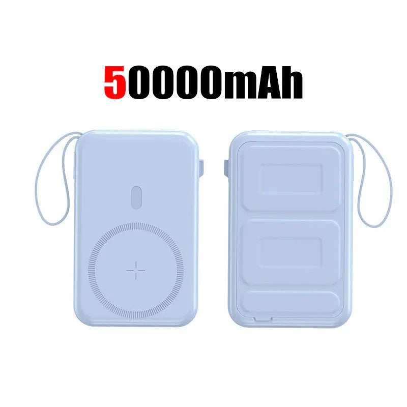 50000mah Mobile Power Bank 22.5w Fast Charging For Magsafe Wireless Charging Built-in Cables Portable Power Bank For IPhone - ZeeBelle.com - Flyclothing LLC