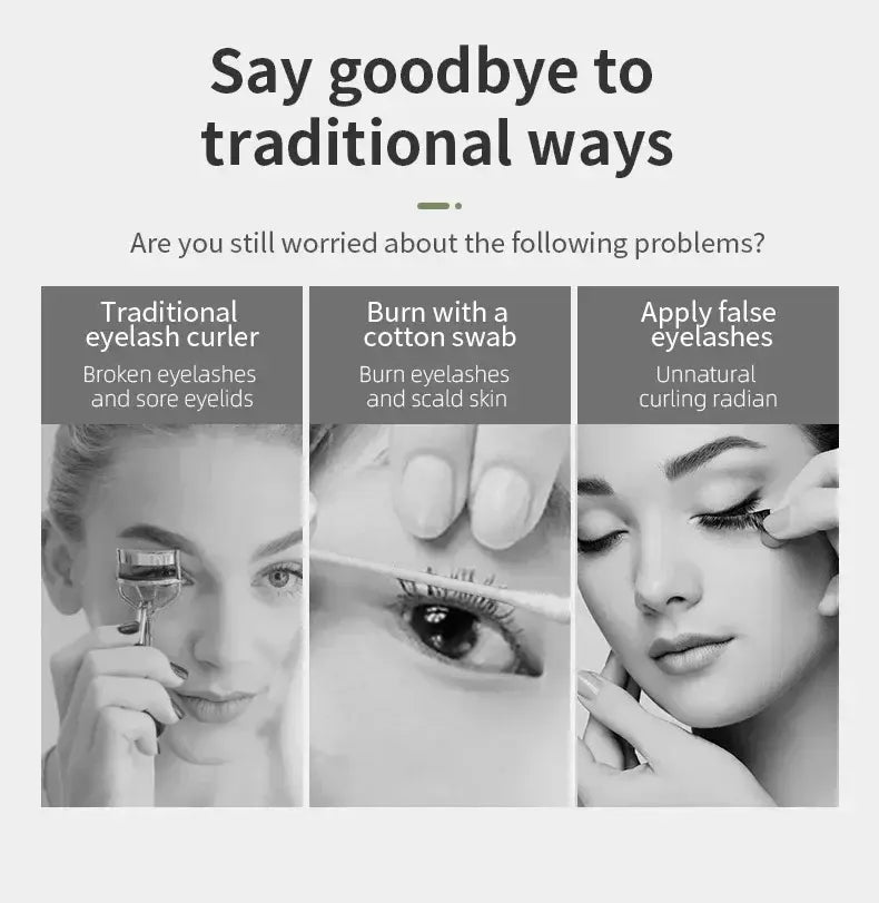Electric Eyelash Curler USB Charging Model Fast Heating Portable Eye Lash Perm Shaping and Lasting Curling Thermal Eyelash Clip - ZeeBelle.com - Flyclothing LLC