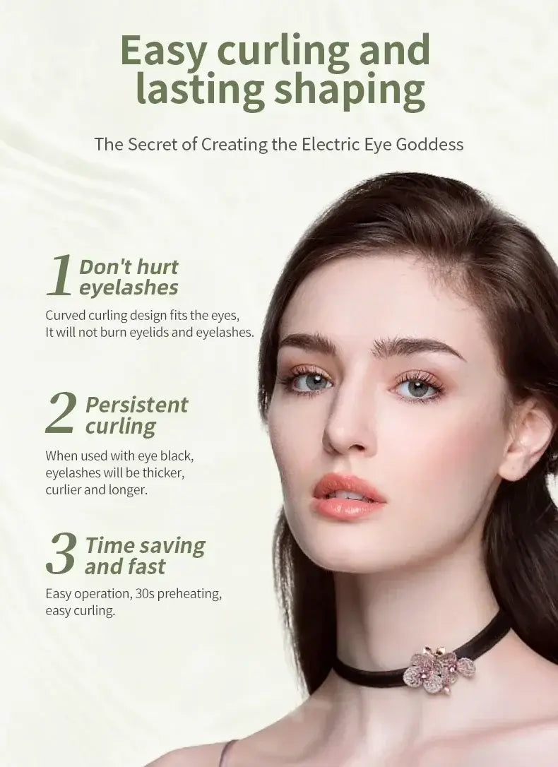 Electric Eyelash Curler USB Charging Model Fast Heating Portable Eye Lash Perm Shaping and Lasting Curling Thermal Eyelash Clip - ZeeBelle.com - Flyclothing LLC