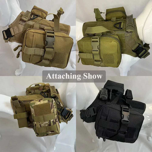 3Pcs Dog Tactical Bags Attaching on Harness Vest 2Pcs Pouch Molles and 1 Belt Bottle Holder Waist Military Training Carrier - ZeeBelle.com - Flyclothing LLC