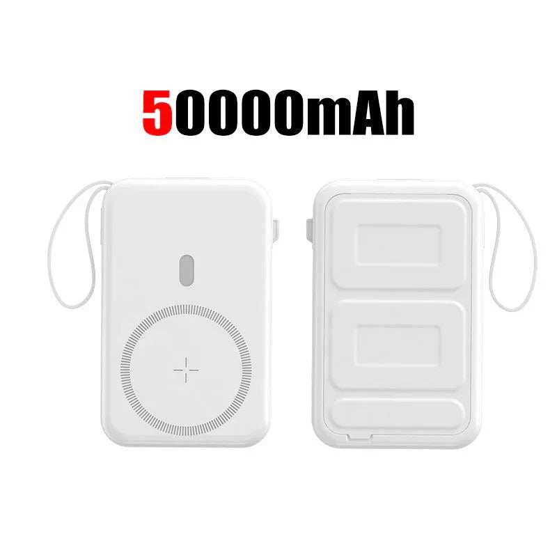 50000mah Mobile Power Bank 22.5w Fast Charging For Magsafe Wireless Charging Built-in Cables Portable Power Bank For IPhone - ZeeBelle.com - Flyclothing LLC
