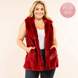 Plus Size Faux Fur Hooded Vest - Madeline Love - Flyclothing LLC