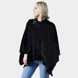 Stripe Pattern Faux Fur Poncho - Madeline Love - Flyclothing LLC