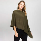 Solid Versatile Asymmetrical Poncho Wrap / Scarf - Madeline Love - Flyclothing LLC